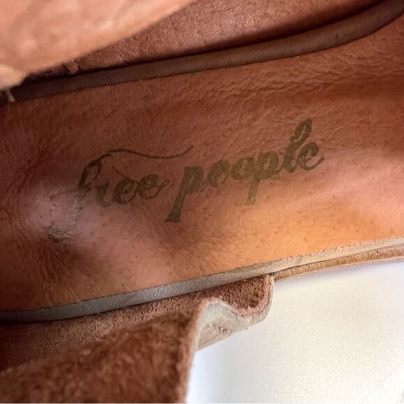 Free People Royale D’Orsay Pointed Toe Leather Flats 36/6 Taupe - Picture 14 of 16